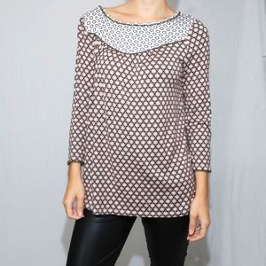 Boden Retro 70s Print Stretch Jersey 3/4 Sleeve